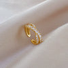 Wholesale Brass Cross Zircon Ring With Crown Pattern Electroplating Cartoon Style For Women