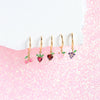 Wholesale Brass Fruit Pattern Electroplated Women's Zirconium Earrings Set
