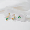 Wholesale Brass Goldplated Rectangular Geometric Micropaved Inlaid Zircon Women's Earrings Set