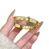 Wholesale Brass Microinlaid Fourleaf Clover Clasp Bracelet In Light Luxury Style