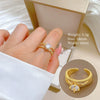Wholesale Brass Open Ring Twisted Cross Real Gold Plated Cartoon Crown Style For Women