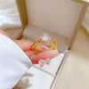 Wholesale Brass Open Ring Twisted Cross Real Gold Plated Cartoon Crown Style For Women