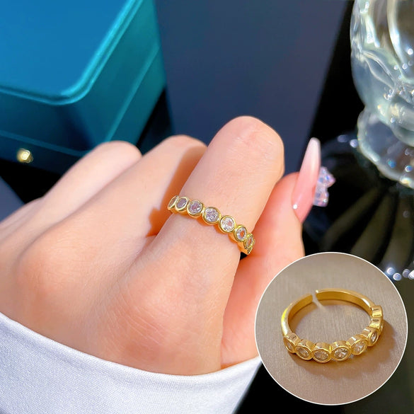 Wholesale Brass Open Ring With Real Gold Electroplating The Crown Pattern For Women