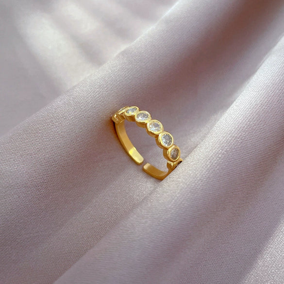 Wholesale Brass Open Ring With Real Gold Electroplating The Crown Pattern For Women