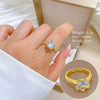 Wholesale Brass Open Ring With The Crown Pattern Electroplated For Women Light Luxury Cartoon Style