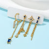 Wholesale Brass Star Element Zircon Earrings Four Piece Set Fashion Style