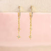Wholesale Brass Star Zircon Plated Earrings