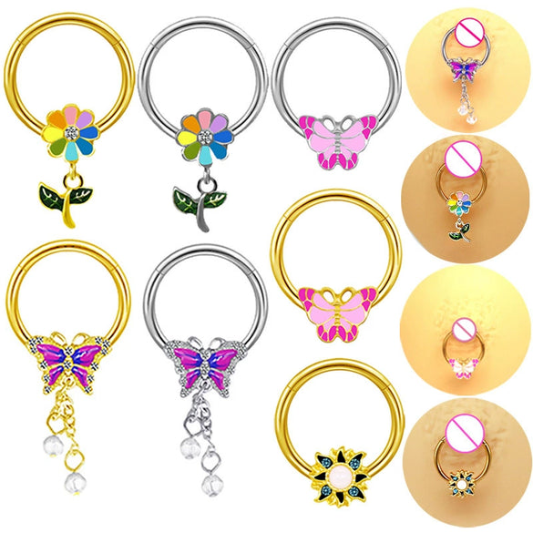 Wholesale Breast Ring Stainless Steel Animal Zodiac Niche Style Electroplated