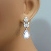 Wholesale Bridal Earrings Copper Zircon Water Drop Pear Shaped