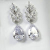 Wholesale Bridal Earrings Copper Zircon Water Drop Pear Shaped