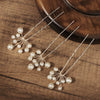 Wholesale Bridal Hair Accessories Pearl Ancient Style U Shaped Hairpin With Flower Pattern