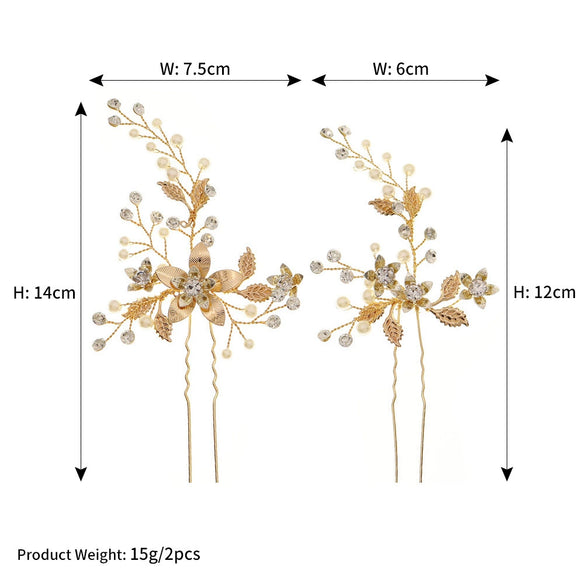 Wholesale Bridal Hairpin Copper Retro Style Weaving Flowers Handmade