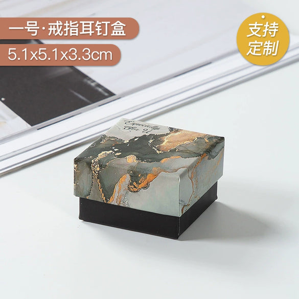 Wholesale Bronzing Marble Jewelry Packaging Box For Earrings Necklace Ring Bracelet Pendant