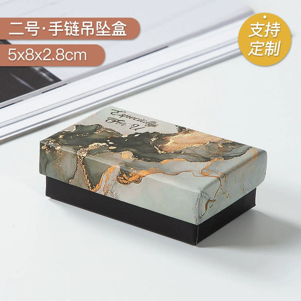 Wholesale Bronzing Marble Jewelry Packaging Box For Earrings Necklace Ring Bracelet Pendant
