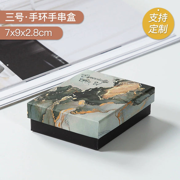 Wholesale Bronzing Marble Jewelry Packaging Box For Earrings Necklace Ring Bracelet Pendant