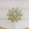 Wholesale Brooch Alloy Inlaid With Natural Freshwater Pearls Insect Snowflake Fawn Butterfly Design For Women