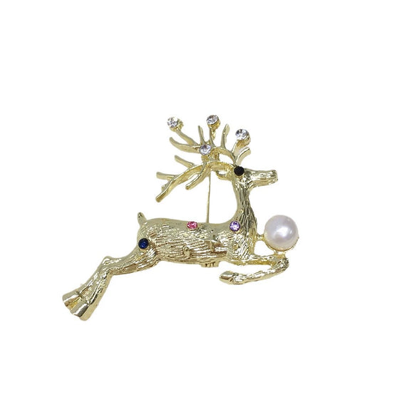 Wholesale Brooch Alloy Inlaid With Natural Freshwater Pearls Insect Snowflake Fawn Butterfly Design For Women