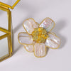 Wholesale Brooch Natural Freshwater Pearl Geometric Plant Flowers Style 18K Real Gold Plated