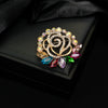 Wholesale Brooch Pin Zinc Alloy Inlaid Diamonds Leaves Shape Electroplated Trendy
