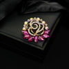 Wholesale Brooch Pin Zinc Alloy Inlaid Diamonds Leaves Shape Electroplated Trendy