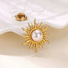 Wholesale Brooch Stainless Steel Imitation Pearl Baroque Heart Shape Electroplated