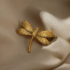 Wholesale Brooch Titanium Steel Dragonfly Insect Cartoon Characters Electroplating Women's Retro Style