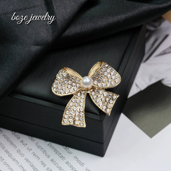 Wholesale Brooch Zinc Alloy Bowknot Antiglow Electroplated For Women