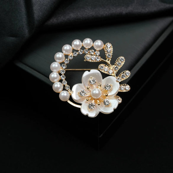 Wholesale Brooch Zinc Alloy Flower Electroplating Clothing Accessories For Female And Unisex