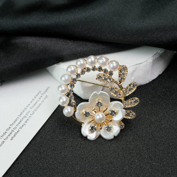 Wholesale Brooch Zinc Alloy Flower Electroplating Clothing Accessories For Female And Unisex
