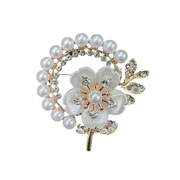 Wholesale Brooch Zinc Alloy Flower Electroplating Light Luxury Style Clothing Accessories