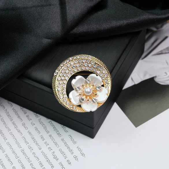 Wholesale Brooch Zinc Alloy Flower Electroplating Light Luxury Style Clothing Accessories