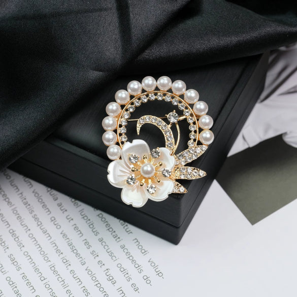 Wholesale Brooch Zinc Alloy Flower Electroplating Light Luxury Style Clothing Accessories