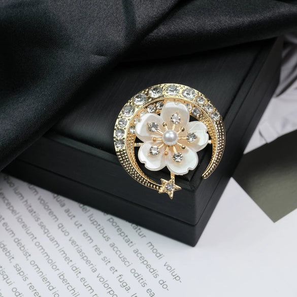Wholesale Brooch Zinc Alloy Flower Electroplating Light Luxury Style Clothing Accessories