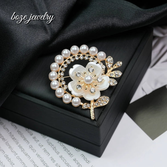 Wholesale Brooch Zinc Alloy Flower Electroplating Light Luxury Style Clothing Accessories