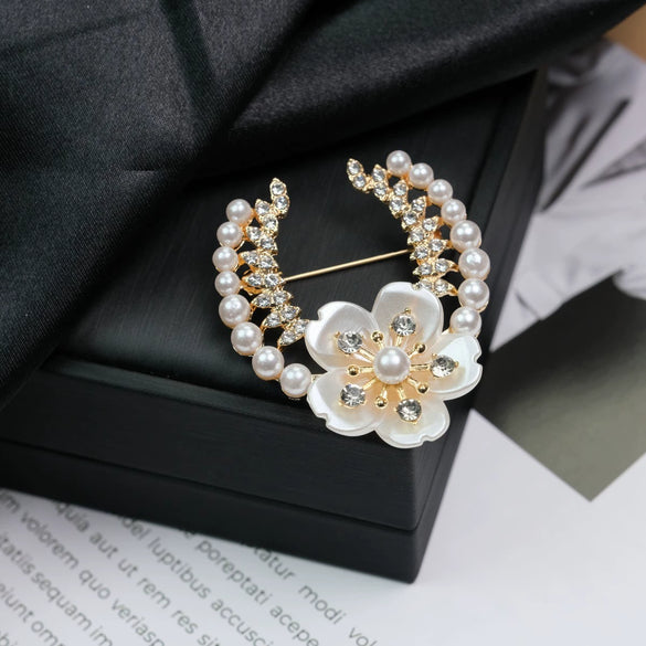 Wholesale Brooch Zinc Alloy Flower Electroplating Light Luxury Style Clothing Accessories
