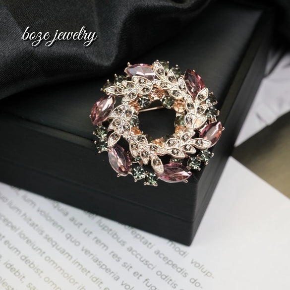 Wholesale Brooch Zinc Alloy Flower Electroplating Light Luxury Style