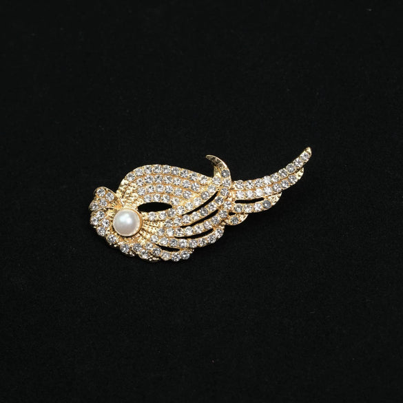 Wholesale Brooch Zinc Alloy Geometric Vintage Angel Wings Feather Electroplating For Women And Unisex