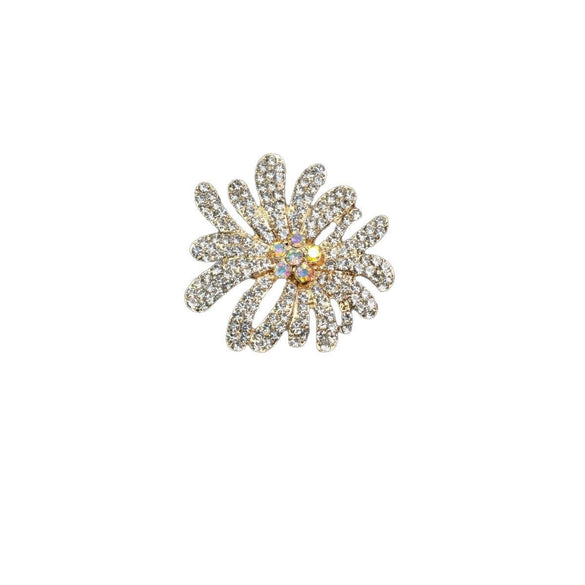 Wholesale Brooch Zinc Alloy Light Luxury Style Flower Shaped Electroplated For Women And Unisex