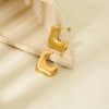 Wholesale Brushed Geometric Stainless Steel 18K Gold Plated Waterproof Earrings For Women