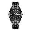 Wholesale Business Style Vintage Waterproof Couple's Quartz Watch With Steel Band And Case Round Dial Mineral Strengthened Glass Mirror Spiral Crown Bilateral Button Clasp