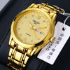 Wholesale Business Style Vintage Waterproof Couple's Quartz Watch With Steel Band And Case Round Dial Mineral Strengthened Glass Mirror Spiral Crown Bilateral Button Clasp