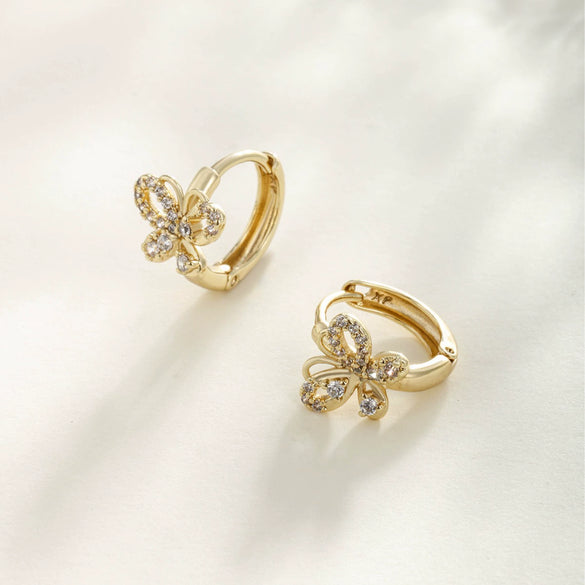 Wholesale Butterfly Earrings Copperzinc Alloy Goldplated Animal Zodiac Style For Women