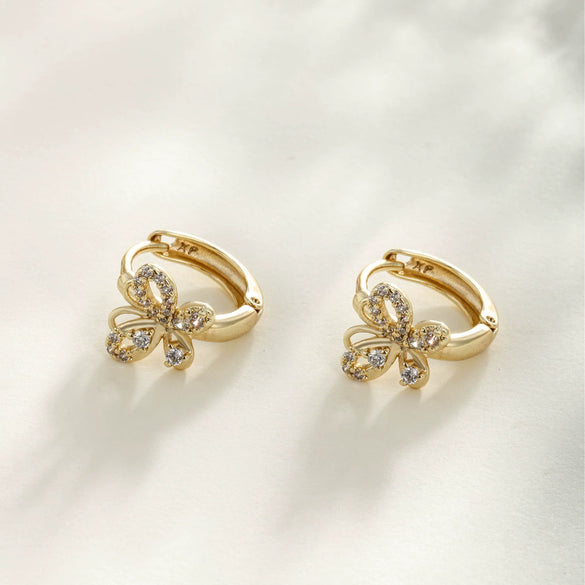 Wholesale Butterfly Earrings Copperzinc Alloy Goldplated Animal Zodiac Style For Women
