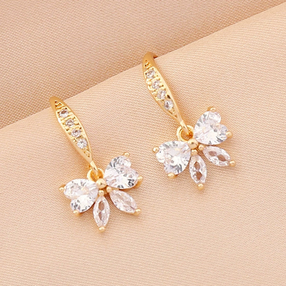 Wholesale Butterfly Earrings For Women Metal With Bow Design Electroplated