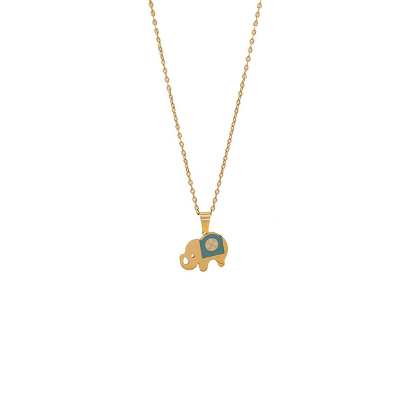 Wholesale Butterfly Elephant Pendant Palm Eye Stainless Steel Necklace With O Shaped Chain And Dripping Oil Treatment For Women Featuring Animal Pattern