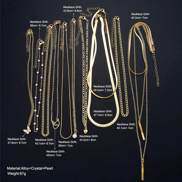 Wholesale Butterfly Love Pearl Chain Necklace For Women Alloy Heart Shape Electroplated