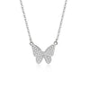 Wholesale Butterfly Necklace 925 Silver Geometric Microinlaid Zircon Light Luxury Jewelry For Women