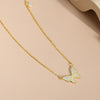 Wholesale Butterfly Necklace 925 Silver Geometric Microinlaid Zircon Light Luxury Jewelry For Women