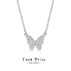 Wholesale Butterfly Necklace 925 Silver Geometric Microinlaid Zircon Light Luxury Jewelry For Women