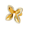 Wholesale Butterfly Open Ring Stainless Steel 18K Gold Plated Diamond Design Insect Pattern Jewelry Accessories For Women